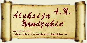 Aleksija Mandžukić vizit kartica